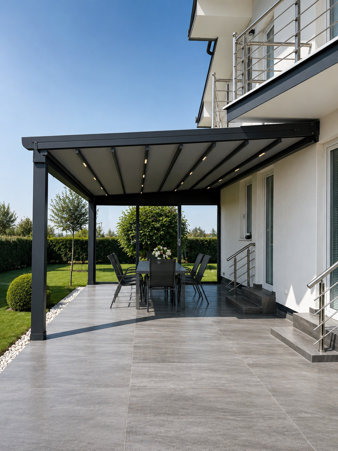 Pergola Projekt mit Beleuchtung